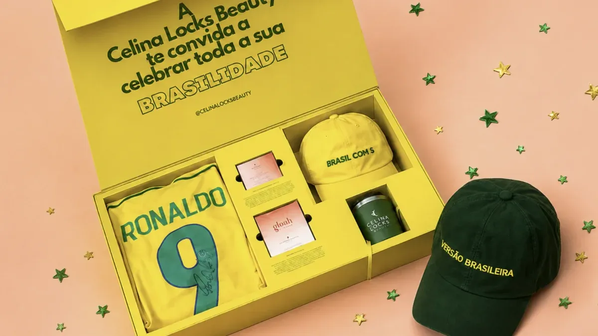 Brinde grátis: Sorteio Celina Locks Beauty: Concorra a Camisa Autografada do Ronaldo e Boné Exclusivo