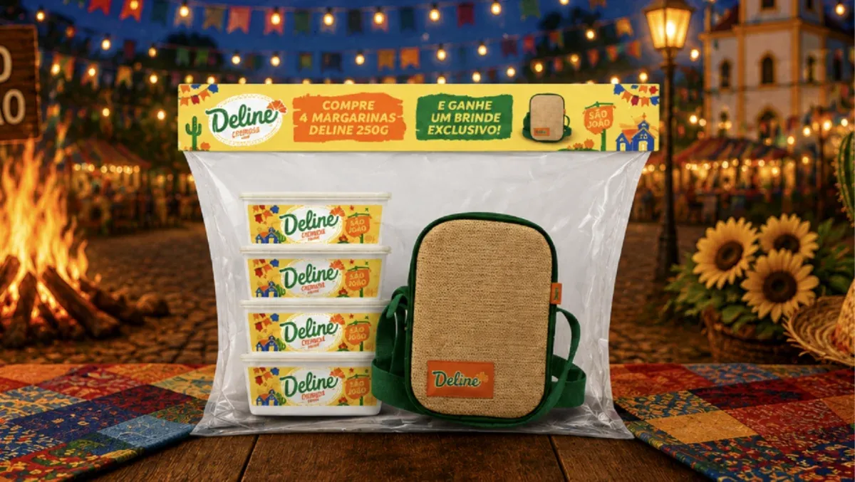 Brinde grátis: Compre e Ganhe Deline: Bolsa Temática de São João na Compra de 4 Margarinas no Nordeste