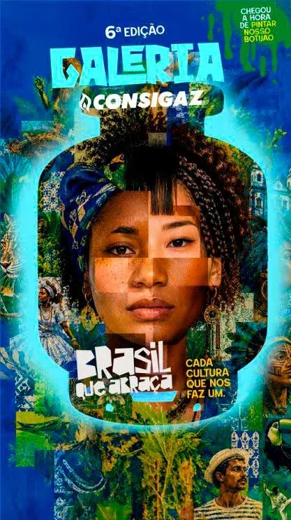 Botijões de gás pintados por artistas na Galeria Consigaz