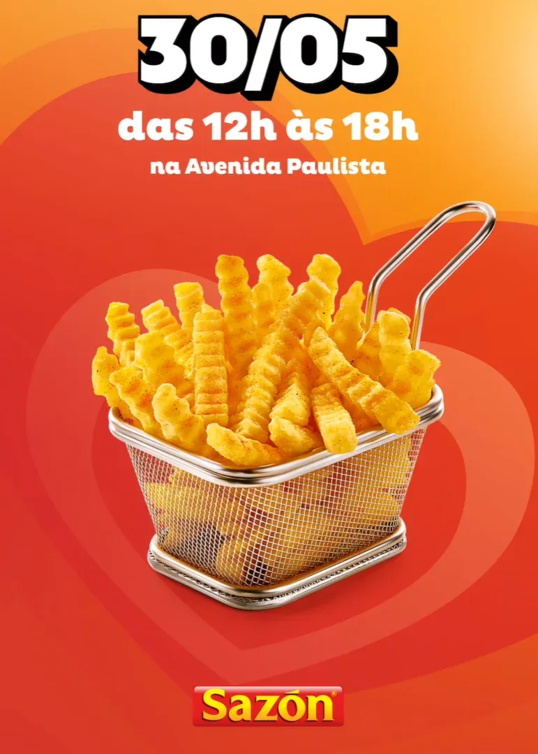 Brinde grátis: Brinde Grátis Sazón: Degustação de Batata Frita na Avenida Paulista