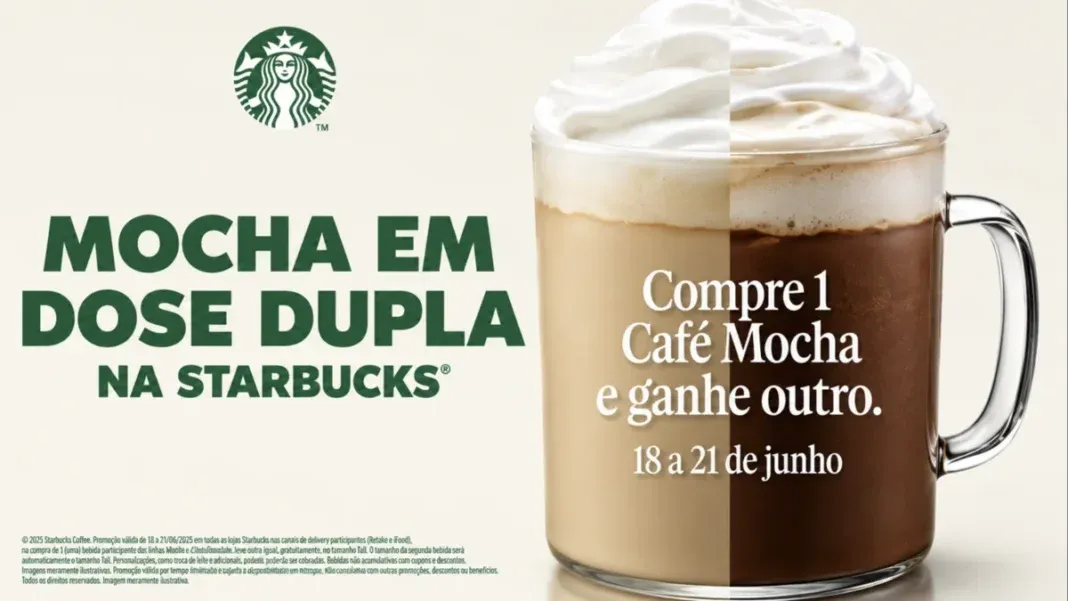 Brinde grátis: Compre e Ganhe Starbucks: Bebida em Dobro na Linha Mocha e Chocolate